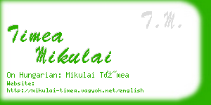 timea mikulai business card